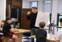 Cartoonist Offers Sawmill Fifth-Graders Tips