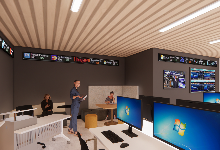 Artist rendering of replica stock trading floor to be constructed at Commack High School.