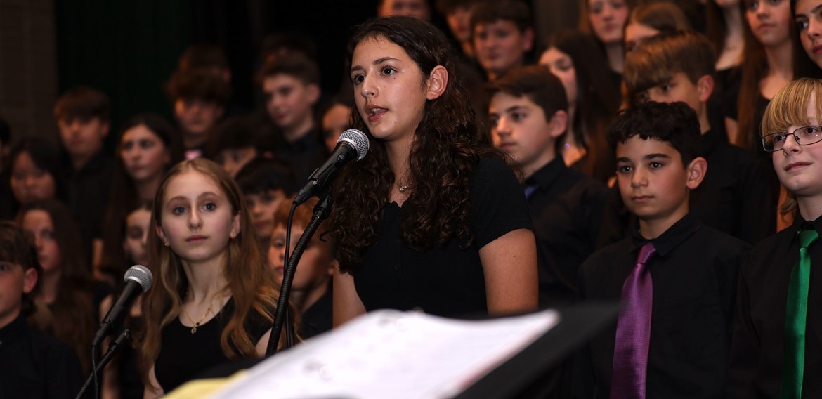 Soloist performs during seventh grade spring choral concert at CMS. 